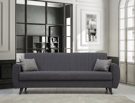 Atelier Del Sofa Alkon Sofá Cama de 3 Plazas Gris Oscuro